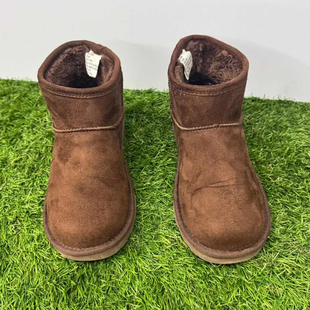 Arizona Sandie Ankle Boots Kids Size‎ 6 Brown Faux Fur Lined Slip On 037-3039